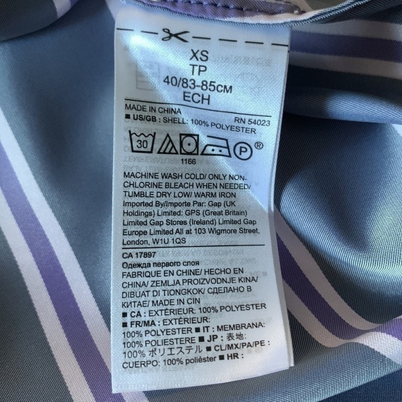 BANANA Republic Long-sleeve One Shoulder Striped Blouse - Purple/Navy Combo - Picture 9 of 13